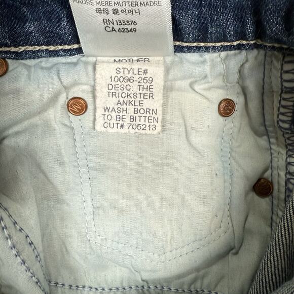 Mother Superior The Trickster Ankle Born To Be Bitten Jeans Size 25 Button Fly - Picture 10 of 13